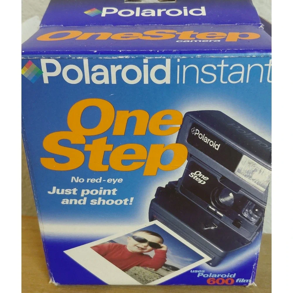 Vintage Polaroid OneStep 600 Instant Camera w/ Original Box Uses 600 Film Tested